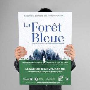 Hands holding a poster mockup